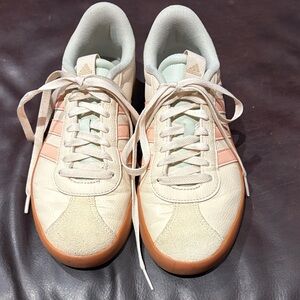 adidas Women’s Cream and Pale Pink Retro Sneakers